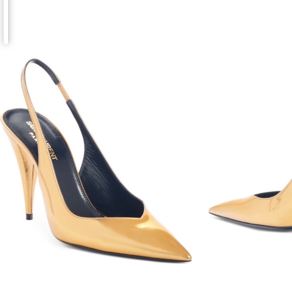 Saint Laurent Kiki Pointed Toe Slingback Pump